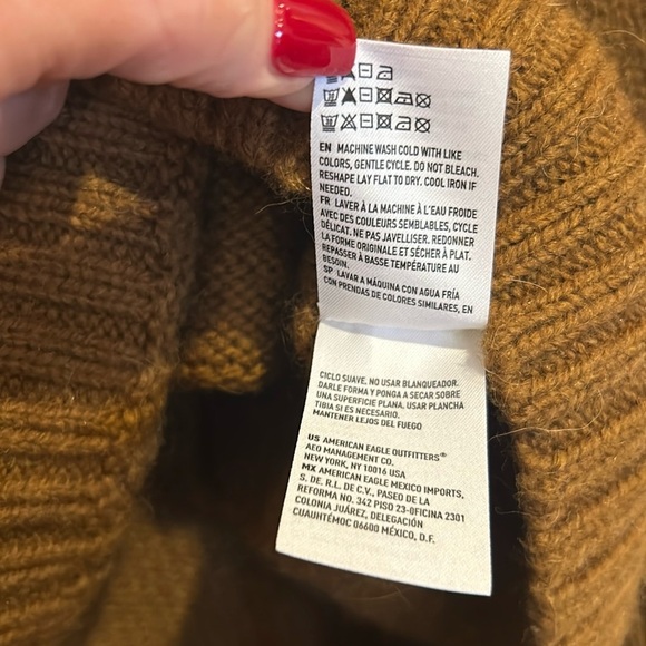 American Eagle Brown Textured Turtleneck Knit Sweater Size XXL - Picture 7 of 11